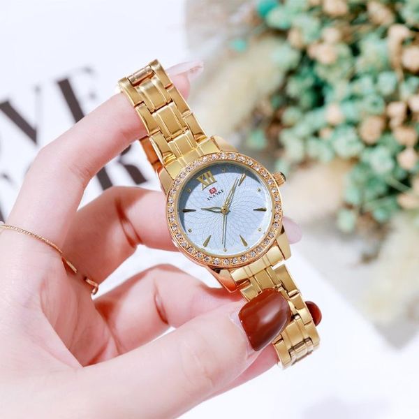 wristwatches ananke women japanese movement quartz watch hollow out pointer rhinestones dial steel strap ladies luxury wristwatch an31, Slivery;brown
wristwatches ananke women japanese movement quartz watch hollow out pointer rhinestones dial steel strap ladies luxury wristwatch an31, Slivery;brown