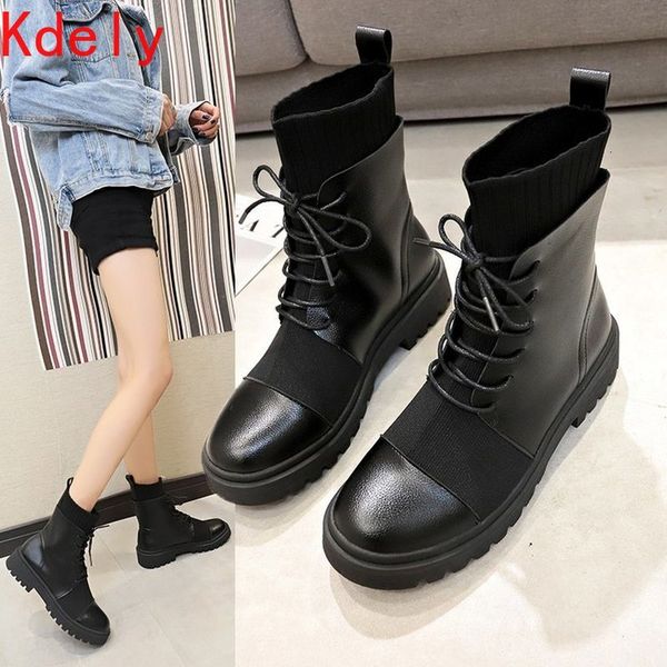 boots women ankle woman lace-up sock fashion ladies low heels shoes female round toe breathable footwear women's w8y9, Black
boots women ankle woman lace-up sock fashion ladies low heels shoes female round toe breathable footwear women's w8y9, Black