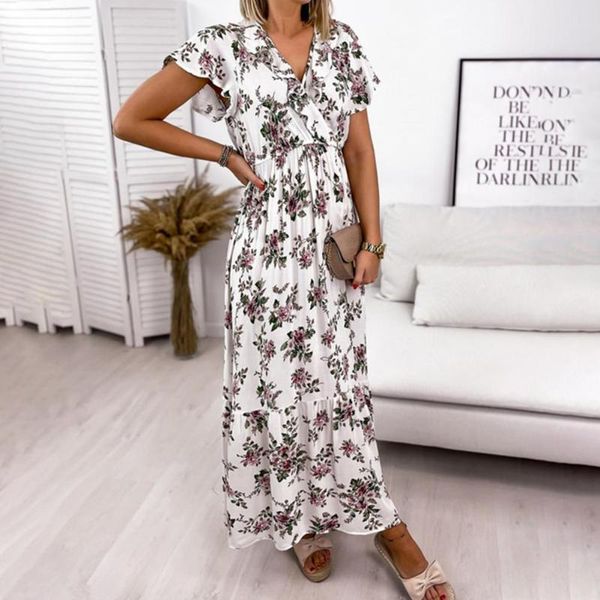women's swimwear oversize bohemian print woman summer maxi dress v neck draw string lady short sleeve with button elegant sundress for, White;black
women's swimwear oversize bohemian print woman summer maxi dress v neck draw string lady short sleeve with button elegant sundress for, White;black