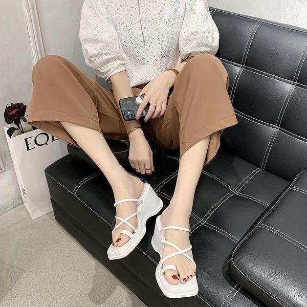 open toe sandals square platform wedge shoes ladies buckle high heels heel women first-line slippers, Black
open toe sandals square platform wedge shoes ladies buckle high heels heel women first-line slippers, Black