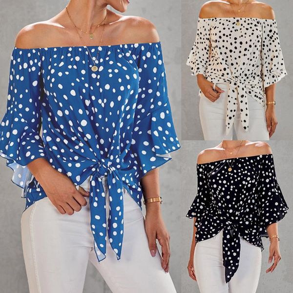women's blouses & shirts daily office femme ladies three quarter sleeve dot print blouse casual shirt female blusas elegantes, White
women's blouses & shirts daily office femme ladies three quarter sleeve dot print blouse casual shirt female blusas elegantes, White