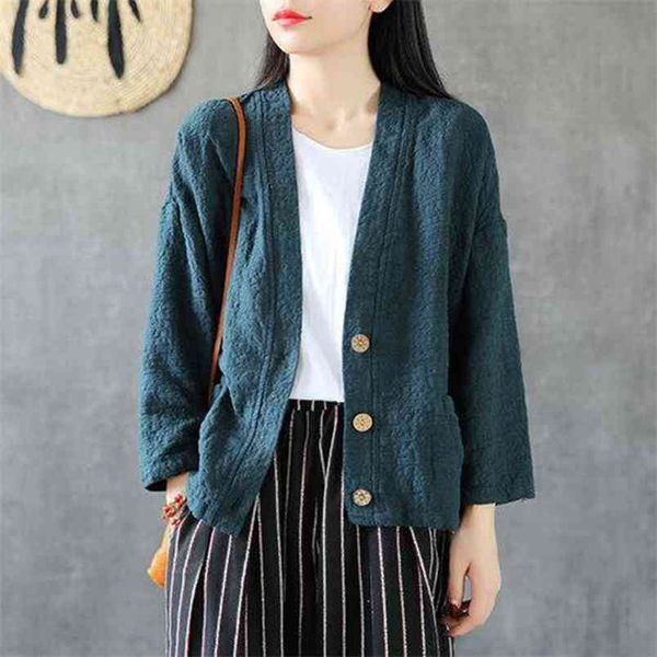 spring autumn women loose casual v-neck short coats double pocket cotton linen vintage coat jackets femme m153 210512, Black;brown
spring autumn women loose casual v-neck short coats double pocket cotton linen vintage coat jackets femme m153 210512, Black;brown