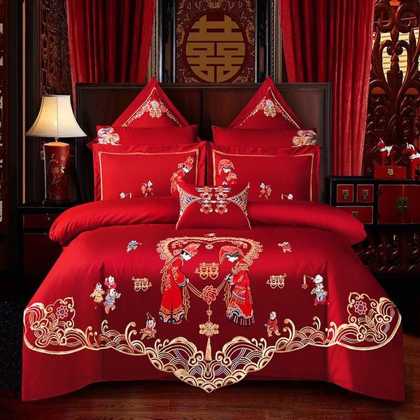 bedding sets luxury embroidery chinese style wedding red set 100% cotton romantic duvet cover bed sheet with pillowcase
bedding sets luxury embroidery chinese style wedding red set 100% cotton romantic duvet cover bed sheet with pillowcase