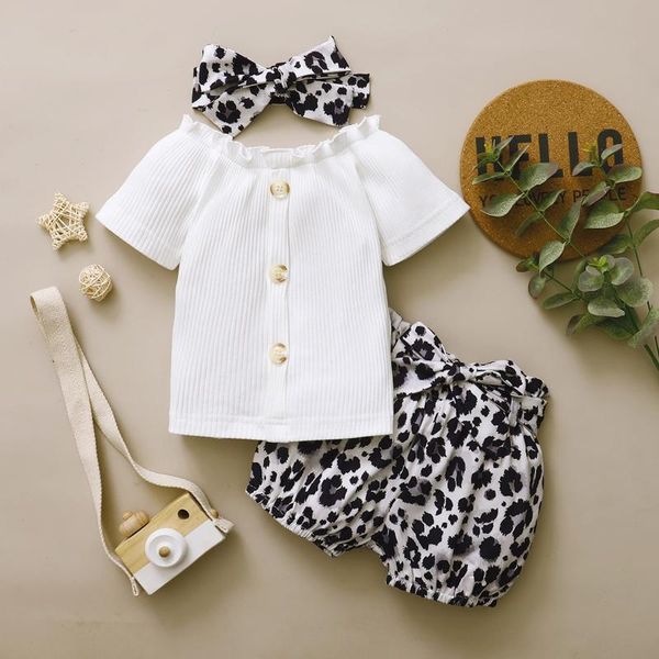 clothing sets 3pcs baby girls summer infant o-neck set leopard shorts outfits headbands cotton girl clothes 6m-3y, White
clothing sets 3pcs baby girls summer infant o-neck set leopard shorts outfits headbands cotton girl clothes 6m-3y, White