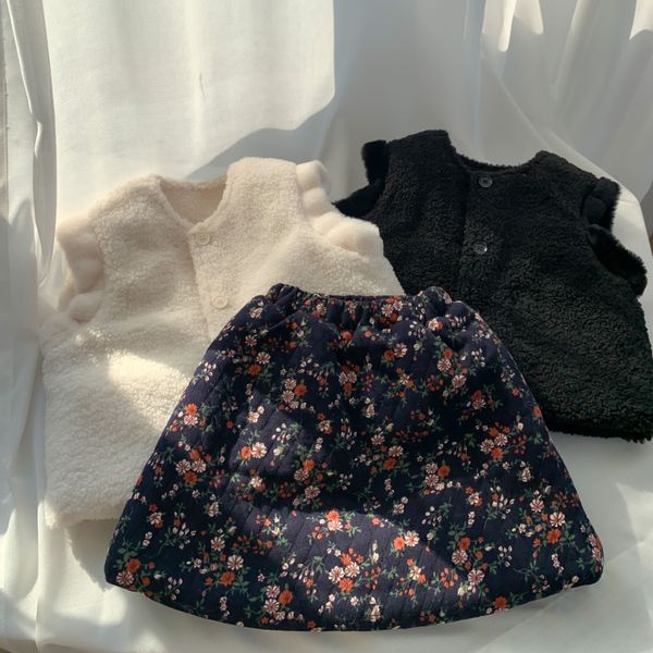 korean style baby girls winter clothing sets lamb fleece vest floral skirt 2pcs thicken warm kids outfits sweet children suits, Blue 
korean style baby girls winter clothing sets lamb fleece vest floral skirt 2pcs thicken warm kids outfits sweet children suits, Blue