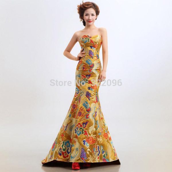 ethnic clothing shanghai story classical golden embroidery cheongsam dragon image wedding dress,lady party long training prom evening dress, Red
ethnic clothing shanghai story classical golden embroidery cheongsam dragon image wedding dress,lady party long training prom evening dress, Red