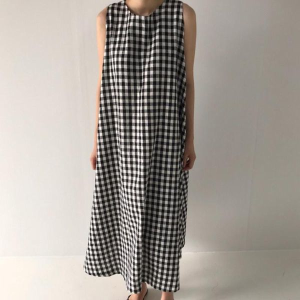 casual dresses uego black white plaid sleeveless summer dress korea design holiday girl's prairie chic cotton linen women, Black;gray
casual dresses uego black white plaid sleeveless summer dress korea design holiday girl's prairie chic cotton linen women, Black;gray
