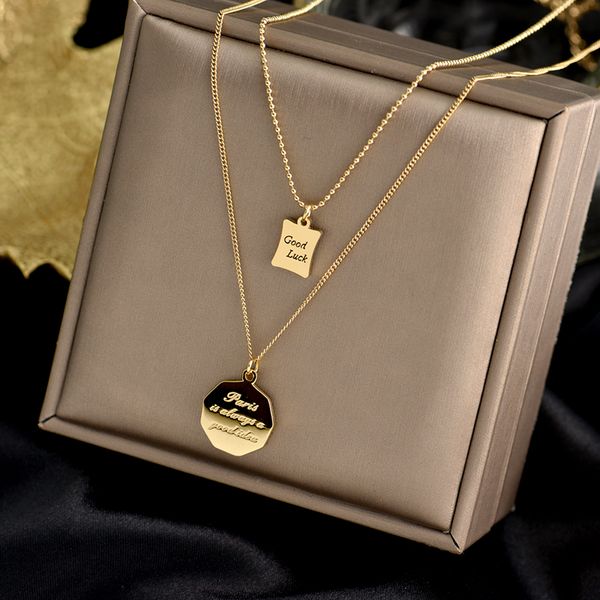 2pcs/set fashion multilayer crystal pendant necklace for good luck women stainless steel double layer chain jewelry collar, Silver
2pcs/set fashion multilayer crystal pendant necklace for good luck women stainless steel double layer chain jewelry collar, Silver