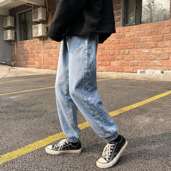 men's jeans cashew 2021 summer fashion drawstring trend large loose leggings youth, Blue
men's jeans cashew 2021 summer fashion drawstring trend large loose leggings youth, Blue