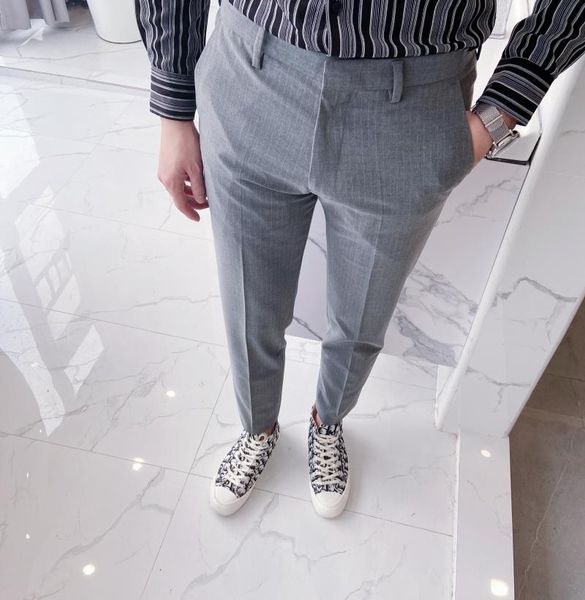 men's suits & blazers male retro fashion ankle-length pant trousers men business casual slim fit stripe suit, White;black
men's suits & blazers male retro fashion ankle-length pant trousers men business casual slim fit stripe suit, White;black