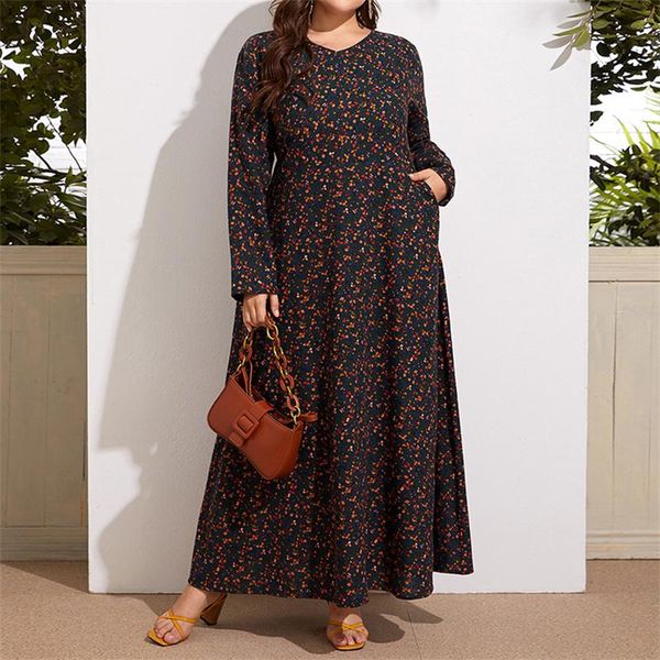 plus size dresses 2021 autumn cotton and linen dress long sleeve women v neck floral print smock pockets maxi, Black
plus size dresses 2021 autumn cotton and linen dress long sleeve women v neck floral print smock pockets maxi, Black