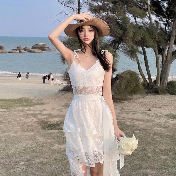 casual dresses french retro lace sleeveless slip dress summer 2021 waist slimming irregular skirt women, Black;gray
casual dresses french retro lace sleeveless slip dress summer 2021 waist slimming irregular skirt women, Black;gray