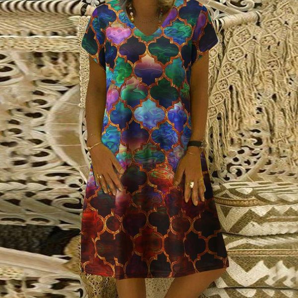 casual dresses dress women summer short sleeve printed v-neck ladies beach pullover knee-length vintage mujer vestido, Black;gray
casual dresses dress women summer short sleeve printed v-neck ladies beach pullover knee-length vintage mujer vestido, Black;gray