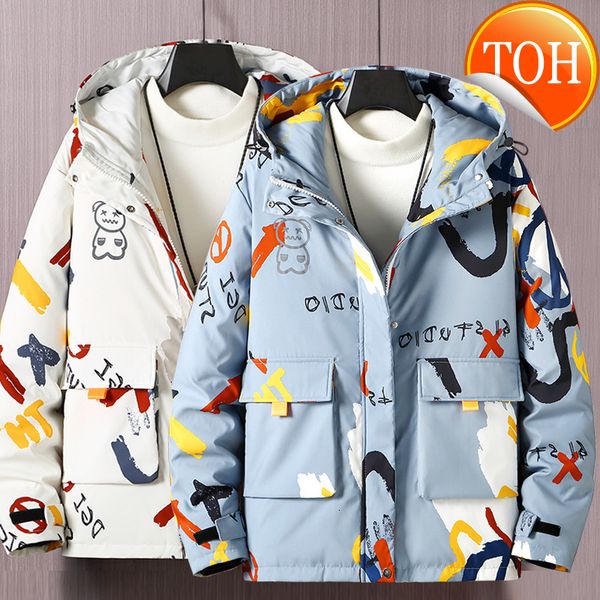 men's down jacket winter male little bear print letter hip hop thick loose clothes jaqueta masculina, Black
men's down jacket winter male little bear print letter hip hop thick loose clothes jaqueta masculina, Black