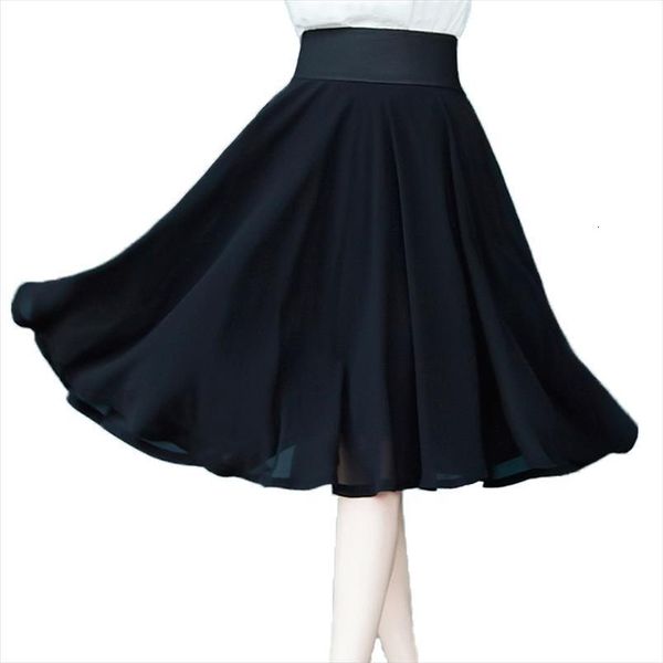 summer casual solid color women skirt high waist pleated big swing middle beach female chiffon bottoms, Black
summer casual solid color women skirt high waist pleated big swing middle beach female chiffon bottoms, Black
