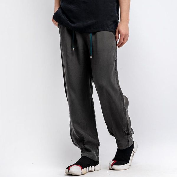 copper spandex chinese style summer thin men's silk casual pants oversize baggy, Black
copper spandex chinese style summer thin men's silk casual pants oversize baggy, Black