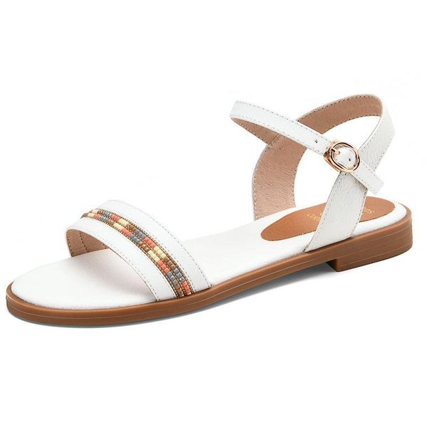 big size 43 women sandals genuine leather girl's shoes buckle summer ladies comfortable falt casual woman, Black
big size 43 women sandals genuine leather girl's shoes buckle summer ladies comfortable falt casual woman, Black