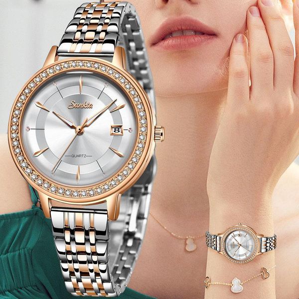 wristwatches sunkta women watch 2021 selling gold fashion ladies big diamond bracelet gifts zegarek damski reloj, Slivery;brown
wristwatches sunkta women watch 2021 selling gold fashion ladies big diamond bracelet gifts zegarek damski reloj, Slivery;brown