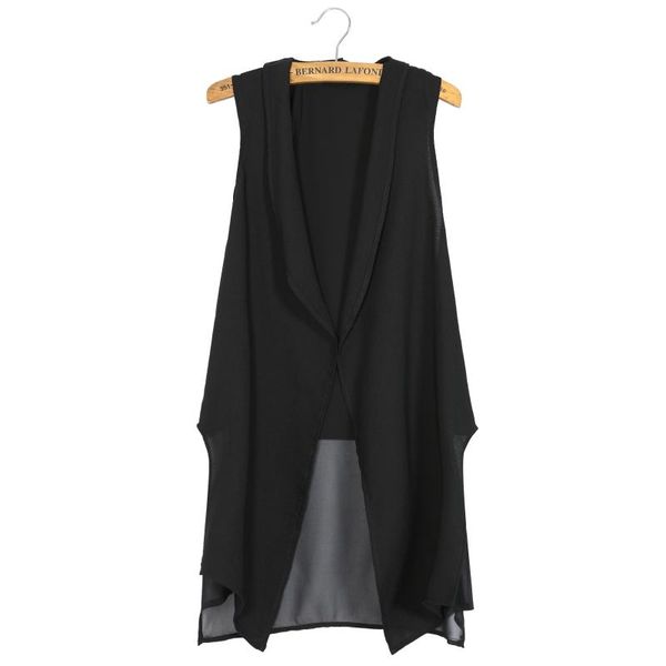 women's vests women summer sleeveless black chiffon waistcoat blazer casual vest long suit female jacket coat, Black;white
women's vests women summer sleeveless black chiffon waistcoat blazer casual vest long suit female jacket coat, Black;white