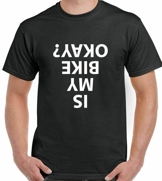 bicycle t-shirt is my bike okay mens funny bicycle mountain road bmx, White;black 
bicycle t-shirt is my bike okay mens funny bicycle mountain road bmx, White;black