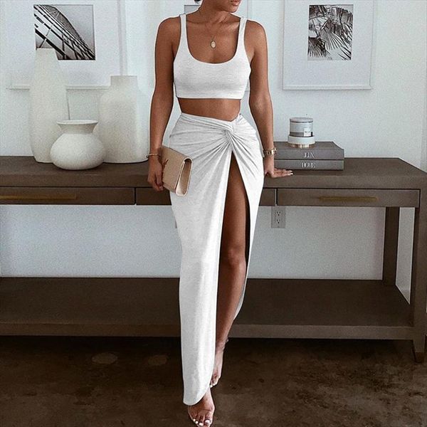 elegant maxi dress suits womens tracksuits skirt summer 2 pieces crop and high waist long skirts sets lady, Gray
elegant maxi dress suits womens tracksuits skirt summer 2 pieces crop and high waist long skirts sets lady, Gray