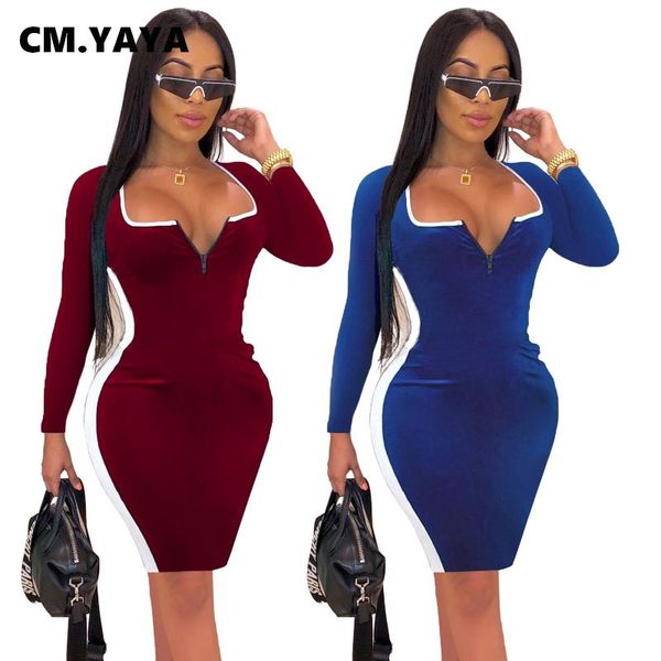 cm.yaya autumn winter velvet patchwork women long sleeve v-neck zipper dress boycon midi club party night pencil dresses casual, Black;gray
cm.yaya autumn winter velvet patchwork women long sleeve v-neck zipper dress boycon midi club party night pencil dresses casual, Black;gray