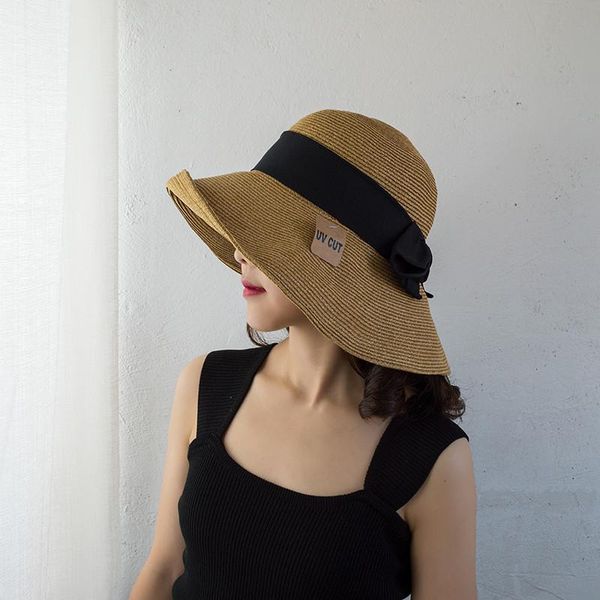 wide brim hats summer hat for women beach sun straw panama fedora cap uv protection female, Blue;gray
wide brim hats summer hat for women beach sun straw panama fedora cap uv protection female, Blue;gray