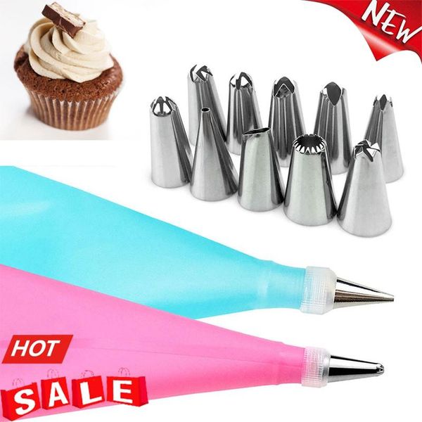 baking & pastry tools 12pcs/sets cooking bag + piping nozzles stainless steel cake decorating tips set confectionery cream diy
baking & pastry tools 12pcs/sets cooking bag + piping nozzles stainless steel cake decorating tips set confectionery cream diy