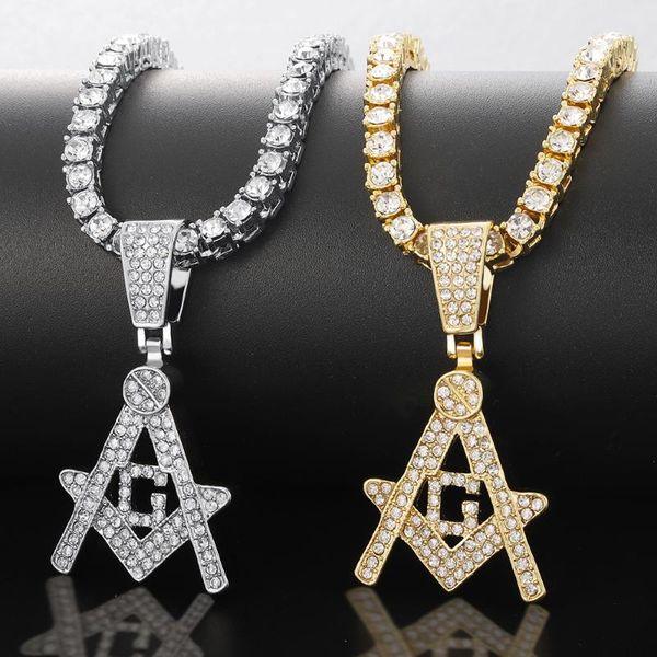 pendant necklaces iced out masonic necklace with 4mm zicron tennis chain bling for men rhinestone cuban link, Silver
pendant necklaces iced out masonic necklace with 4mm zicron tennis chain bling for men rhinestone cuban link, Silver