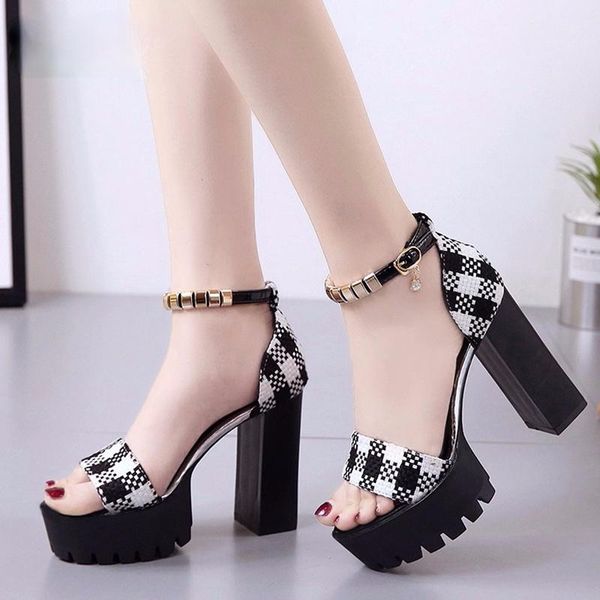 women's fish mouth sandals summer casual thick pumps lattice metal decoration platform overheight dress shoes, Black
women's fish mouth sandals summer casual thick pumps lattice metal decoration platform overheight dress shoes, Black