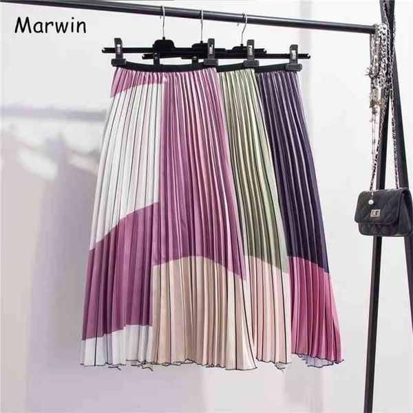 marwin -coming summer contrast color splice pleated skirt women skirts high street style a-line mid-calf fashion 210621, Black
marwin -coming summer contrast color splice pleated skirt women skirts high street style a-line mid-calf fashion 210621, Black