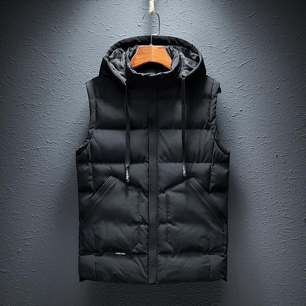 men's vests coat hooded couples vest keep warm down cotton winter zipper fashion solid color casual high street style clothing, Black;white
men's vests coat hooded couples vest keep warm down cotton winter zipper fashion solid color casual high street style clothing, Black;white