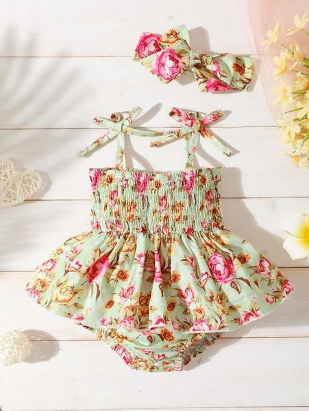 baby floral print shirred tie shoulder combo bodysuit dress with headband she, Red;yellow
baby floral print shirred tie shoulder combo bodysuit dress with headband she, Red;yellow