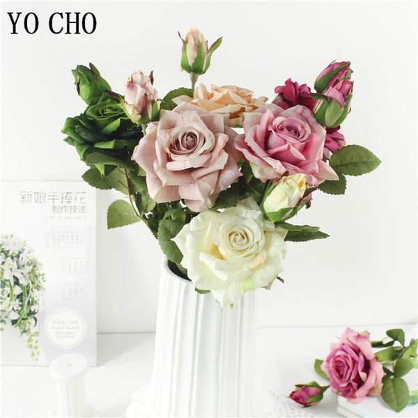 european vintage artificial silk rose flowers 5 big head small bud bouquet wedding home retro fake flower party diy decoration decorative &
european vintage artificial silk rose flowers 5 big head small bud bouquet wedding home retro fake flower party diy decoration decorative &