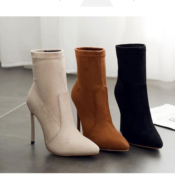 boots autumn winter suede women's pointed toe super high heel woman shoes fashion ladies ankle zapatos de mujer, Black
boots autumn winter suede women's pointed toe super high heel woman shoes fashion ladies ankle zapatos de mujer, Black