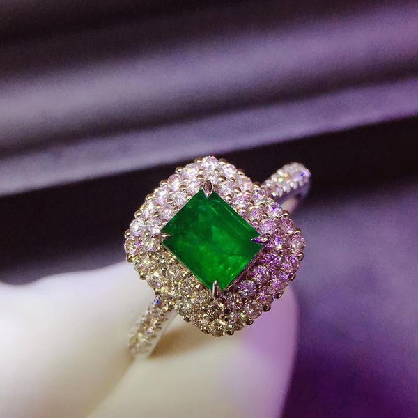 cluster rings fine jewelry real 18k yellow gold 0.9ct colombia emerald ring natural diamond for men and women party, Golden;silver
cluster rings fine jewelry real 18k yellow gold 0.9ct colombia emerald ring natural diamond for men and women party, Golden;silver