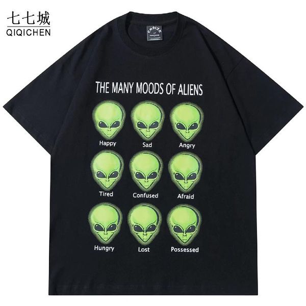 men's t-shirts men streetwear t-shirt hip hop alien letter print harajuku oversize tshirt cotton loose summer short sleeve t shirt tees, White;black
men's t-shirts men streetwear t-shirt hip hop alien letter print harajuku oversize tshirt cotton loose summer short sleeve t shirt tees, White;black