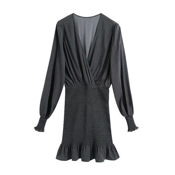 casual dresses women 2021 chic fashion elastic smocked hem ruffled mini dress vintage v neck long sleeve female vestidos, Black;gray
casual dresses women 2021 chic fashion elastic smocked hem ruffled mini dress vintage v neck long sleeve female vestidos, Black;gray