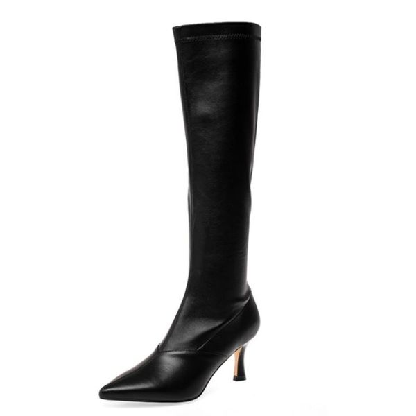 Size 33-43 Women Real Leather Knee High Boots Shoes Zipper Pointed Toe Thin Heels Long Boots Party Female Footwear, Black
Size 33-43 Women Real Leather Knee High Boots Shoes Zipper Pointed Toe Thin Heels Long Boots Party Female Footwear, Black