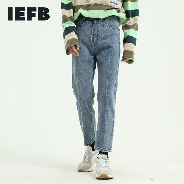 iefb men's casual jeans pants ankle-length denim trousers male spring summer straight bottoms pantalones hombre 9y6168 210524, Blue
iefb men's casual jeans pants ankle-length denim trousers male spring summer straight bottoms pantalones hombre 9y6168 210524, Blue