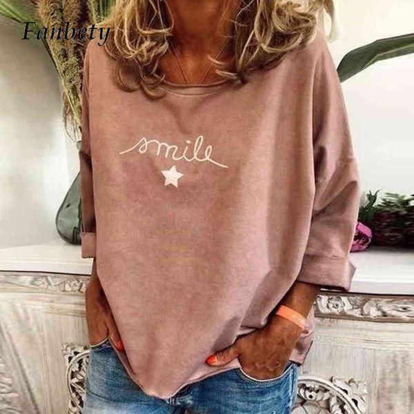 women's blouses & shirts casual letter stars print blouse autumn women o neck nine quarter loose harajuku streetwear pullover, White
women's blouses & shirts casual letter stars print blouse autumn women o neck nine quarter loose harajuku streetwear pullover, White