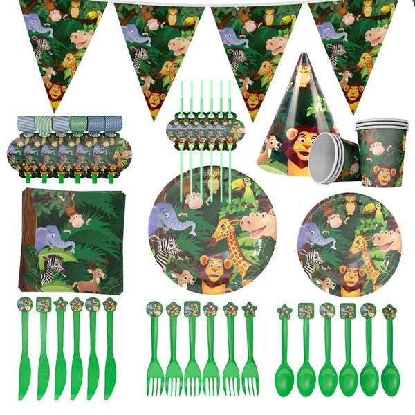 disposable dinnerware cartoon jungle animal party tableware sets for kids birthday safari decor plate cup napkin baby shower supplies
disposable dinnerware cartoon jungle animal party tableware sets for kids birthday safari decor plate cup napkin baby shower supplies