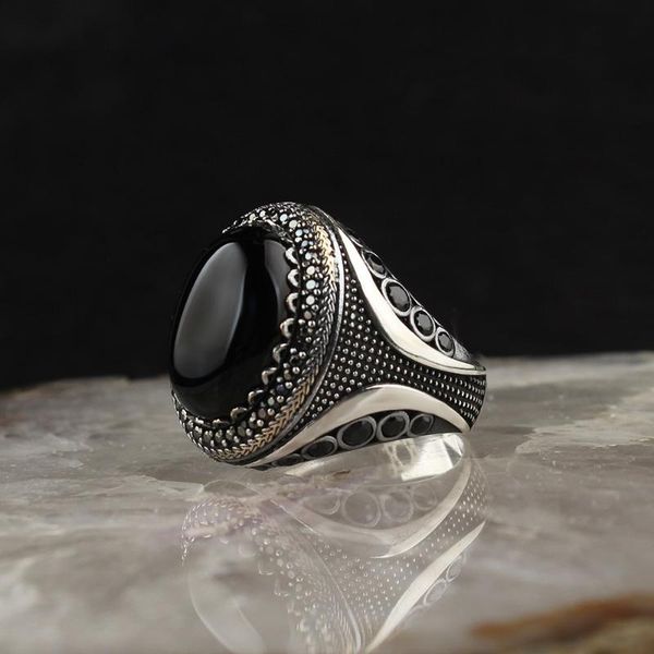 cluster rings modern men sterling silver ring with black onyx stone made in turkey, Golden;silver
cluster rings modern men sterling silver ring with black onyx stone made in turkey, Golden;silver
