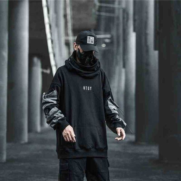 1it's not a common thing in autumn. guochao brand dark black functional wind tooling pullover fashion fish mouth hooded sweater for men
1it's not a common thing in autumn. guochao brand dark black functional wind tooling pullover fashion fish mouth hooded sweater for men
