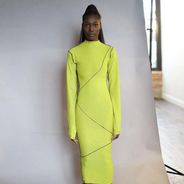 casual dresses 2021 fall female wholesale clothes streetwear women autumn long sleeve bodycon patchwork solid color green midi dress, Black;gray
casual dresses 2021 fall female wholesale clothes streetwear women autumn long sleeve bodycon patchwork solid color green midi dress, Black;gray