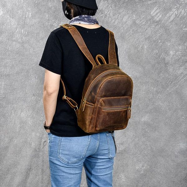 backpack vintage crazy horse genuine leather oil bag mochilas escolares para adolescente meninas school women mini
backpack vintage crazy horse genuine leather oil bag mochilas escolares para adolescente meninas school women mini