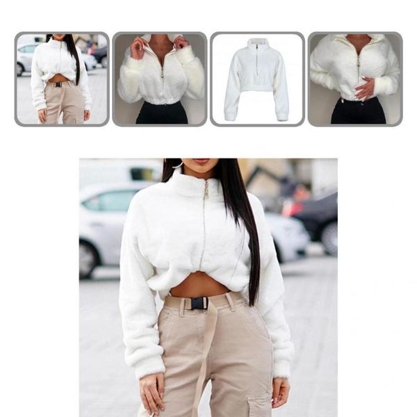 women's hoodies & sweatshirts sweatshirt streetwear women faux fur short pure color plush, Black
women's hoodies & sweatshirts sweatshirt streetwear women faux fur short pure color plush, Black