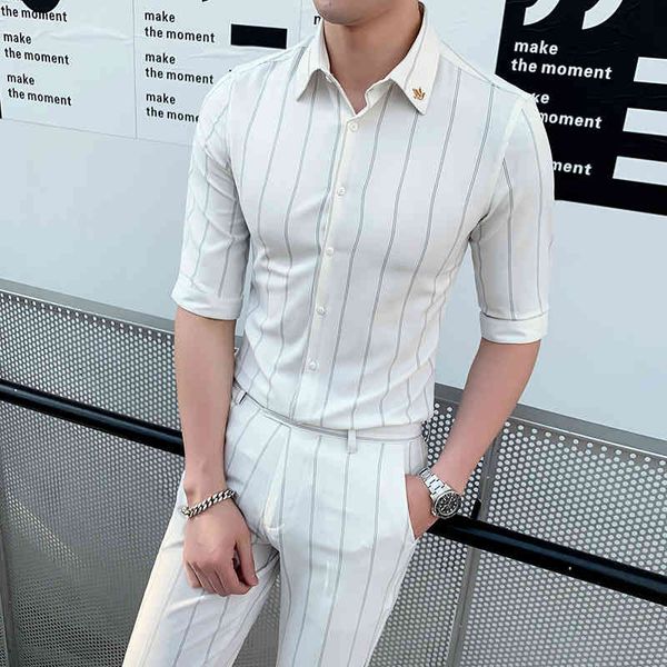 men's tracksuits summer shirt and striped pants, 2-piece suit, medium sleeve , white, british, formal business, Gray
men's tracksuits summer shirt and striped pants, 2-piece suit, medium sleeve , white, british, formal business, Gray