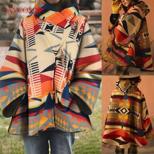 women jacket fashion long sleeve fluffy tail cardigan winter retro print claw button coat oversized women's wool & blends, Black
women jacket fashion long sleeve fluffy tail cardigan winter retro print claw button coat oversized women's wool & blends, Black