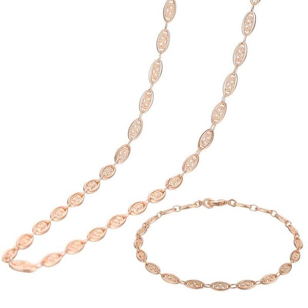 link, chain 4mm women girls 585 rose gold color oval twisted bracelet necklace set, Black
link, chain 4mm women girls 585 rose gold color oval twisted bracelet necklace set, Black